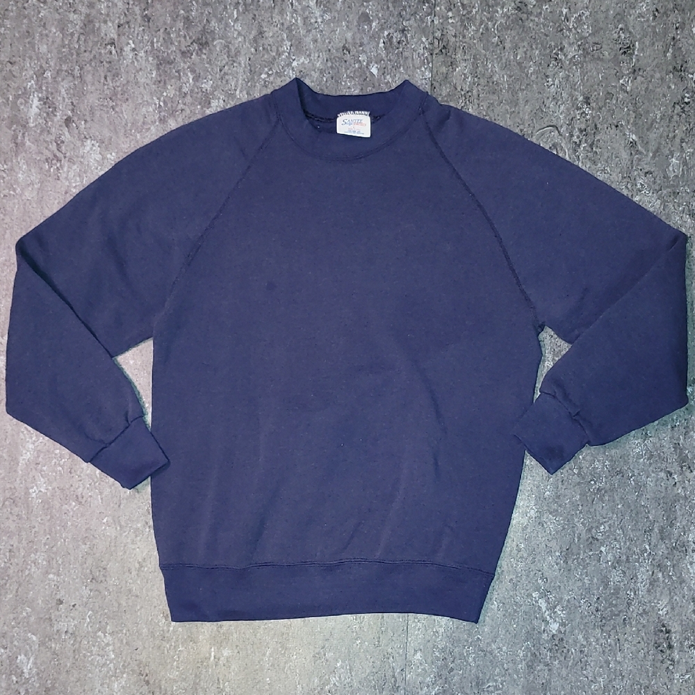 Made In USA. Vintage. Classic Navy Blue Men's Sweater. Santee Sweats. Large.